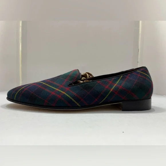 Ralph Lauren Purple Label  Collis Tartan plaid Wool Slipper Size 10D - Picture 5 of 13